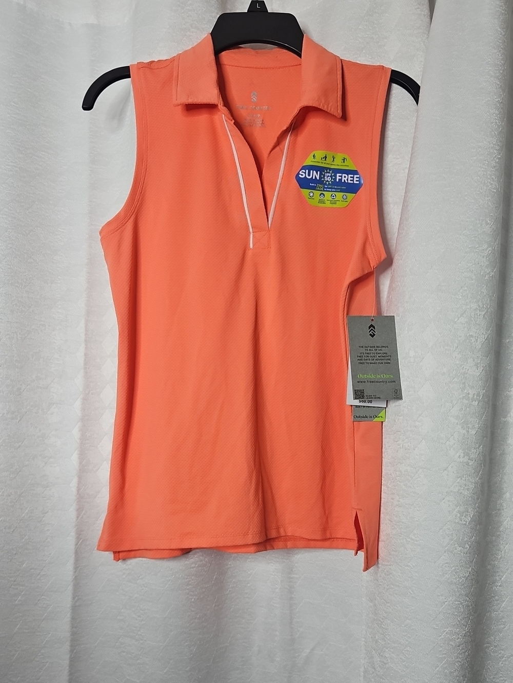 Free Country Coral Sleeveless Polo Tank